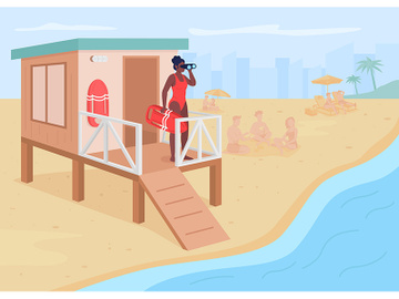 Lifeguard flat color vector illustration preview picture