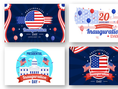 12 USA Presidential Inauguration Day Illustration