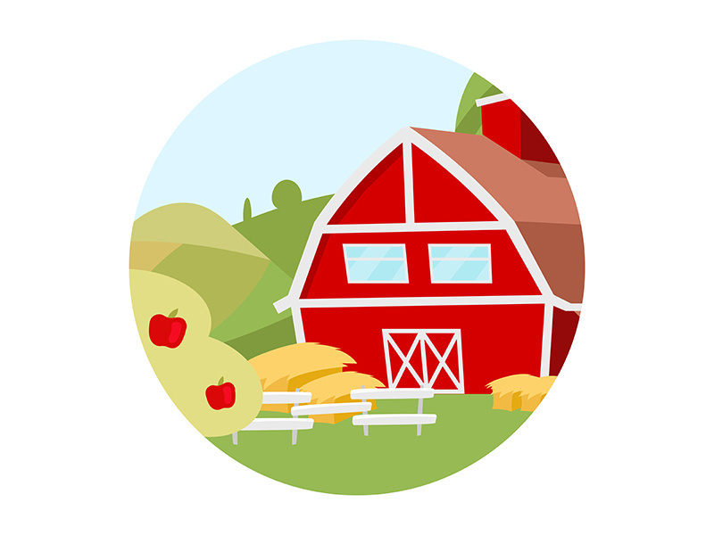 Farmhouse flat concept icon