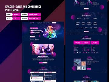 Kagont - Event, Conference And Meetup PSD Template preview picture