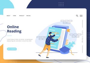 E-Learning Education set Illustration