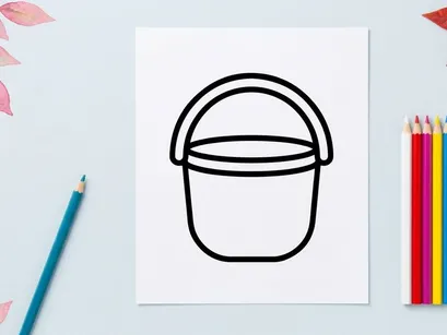 Halloween candy bucket icon. Trick or treat pail symbol for holiday design.