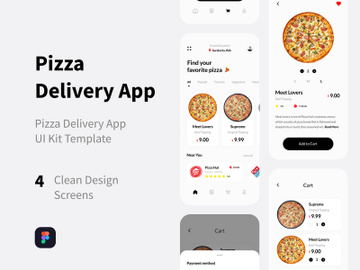 Pizza Delivery App UI Kit Template preview picture