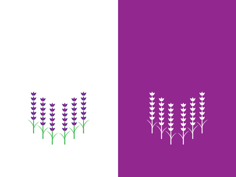 Fresh lavender flower logo vector flat design