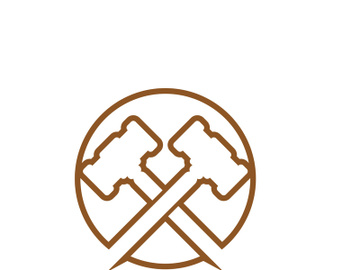 Judge hammer logo and symbol vector preview picture