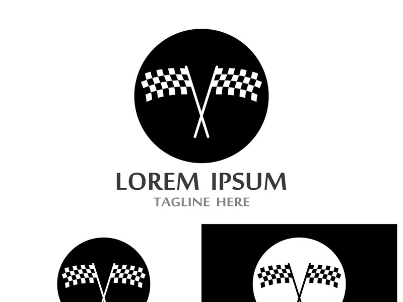 Creative and modern racing flag logo design.