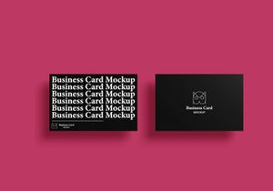 Top view premium business card PSD mockup