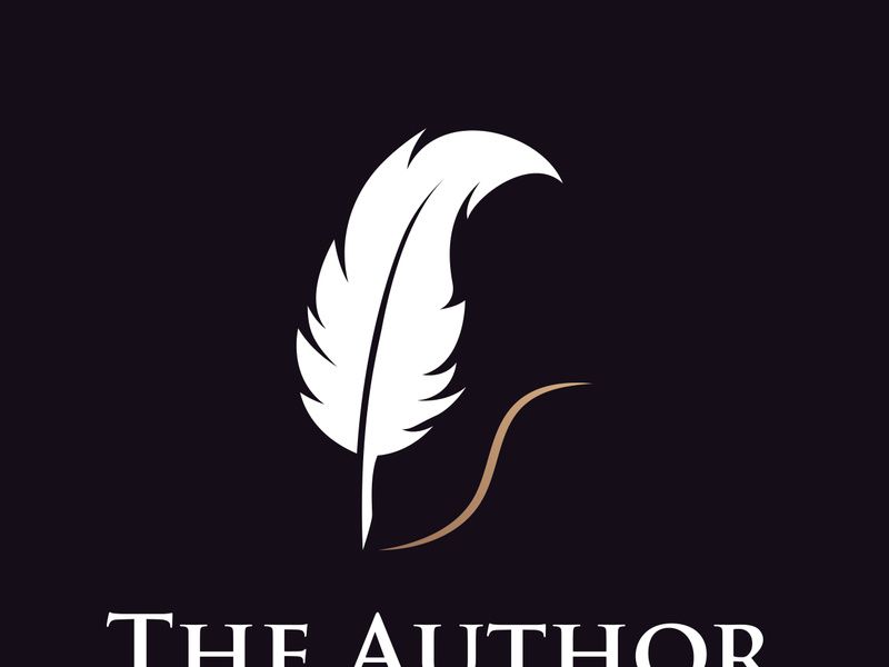 Vintage quill pen logo creative design and with ink.Classic and luxury stationery illustration.