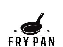 frying pan and spatula logo, kitchen cooking equipment, for business, company, restaurant