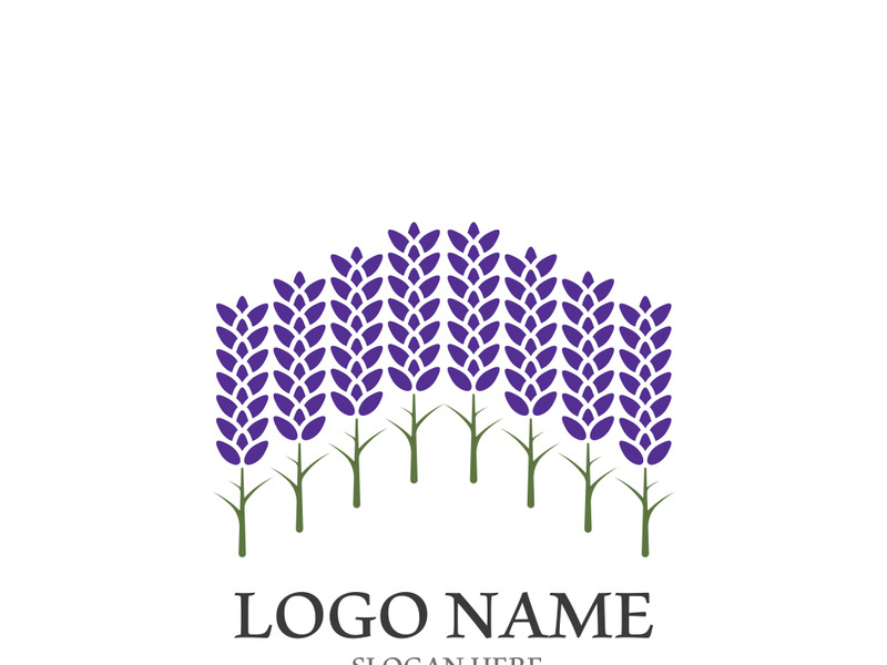 Fresh lavender flower logo vector flat design