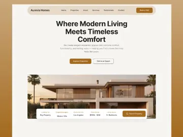 Luxury Real Estate Landing Page UI Design | Modern Property Webs preview picture
