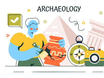 11 Archeology Vector Illustration