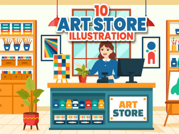 10 Art Store Vector Illustration preview picture