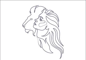 Line art portrait woman, Flower face one line vector illustration