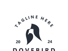 Dove bird elegant flying logo design Nature Wildlife Label style vintage image