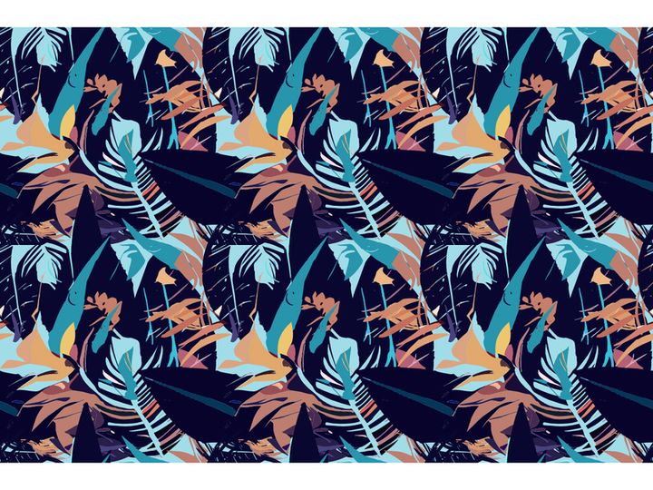illustration features exotic jungle plants