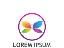 Beautiful and colorful butterfly creative logo design.