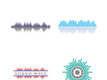 Sound waves vector illustration design template