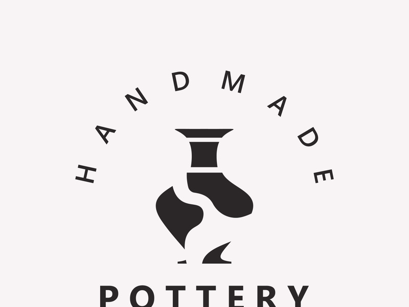 Pottery logo design handmade, creative traditional mug craft concept inspiration nature workshop