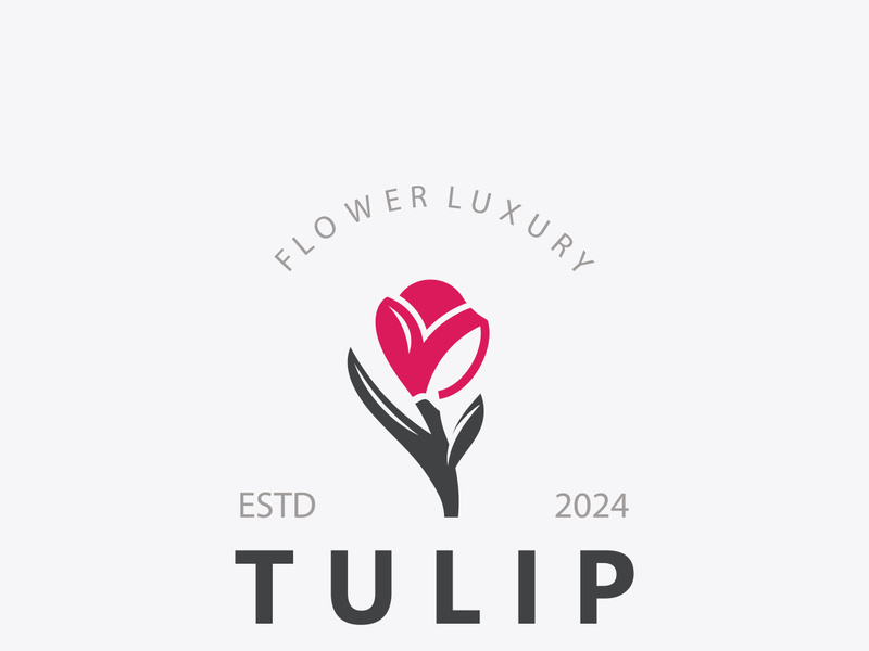 Tulip Flower bud logo with leaves design, suitable for fashion, beauty spa and boutique emblem business