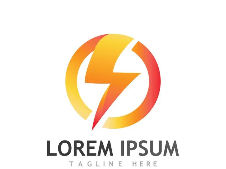 Colorful electric lightning logo design.