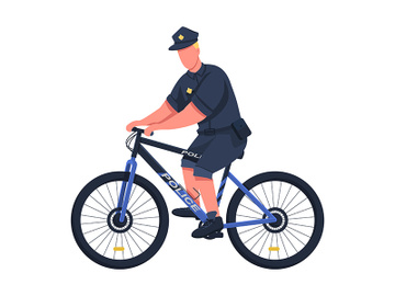 Police officer flat color vector faceless character preview picture