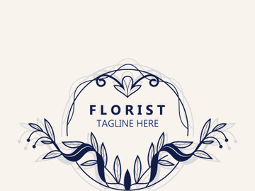 Florist logo beautiful floral leaf and flower vector art, icon graphic decoration business wedding template preview picture