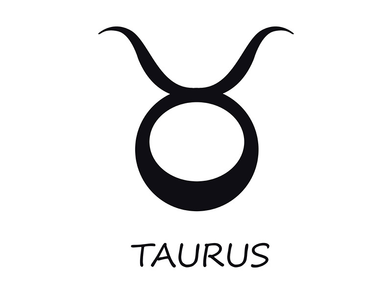 Taurus zodiac sign black vector illustration