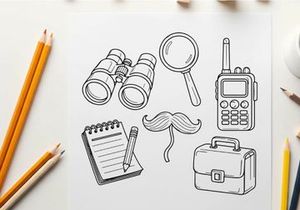 Travel exploration tools flat design vector illustration