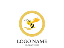 Bee logo vector icon illustration design
