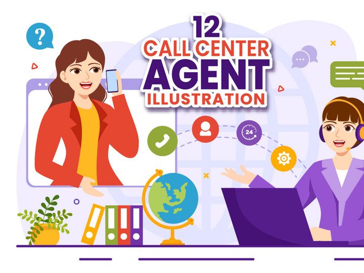12 Call Center Agent Illustration