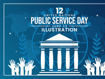 12 United Nations Public Service Day Illustration