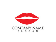 Lips woman logo and symbol vector