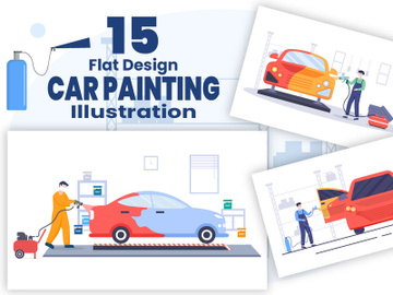 15 Car Painting Machine with Spray Gun Illustration preview picture