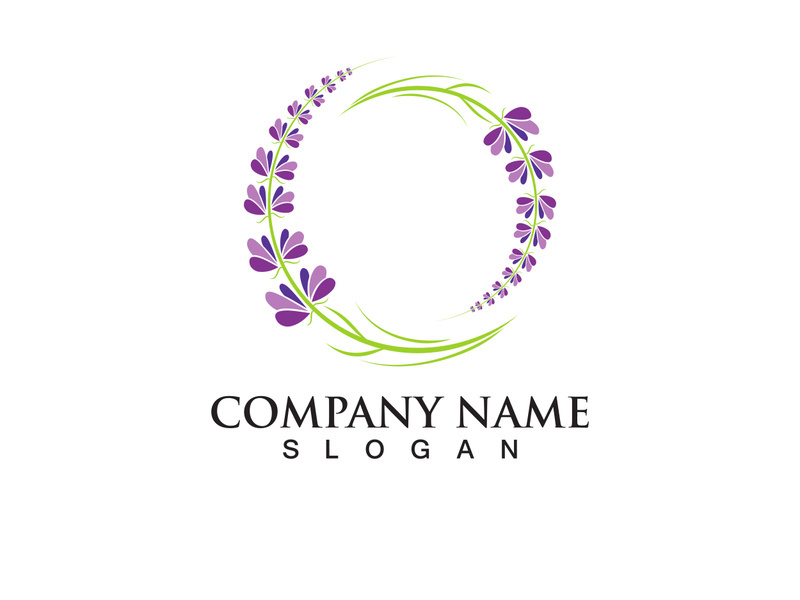Fresh Lavender flower logo vector flat