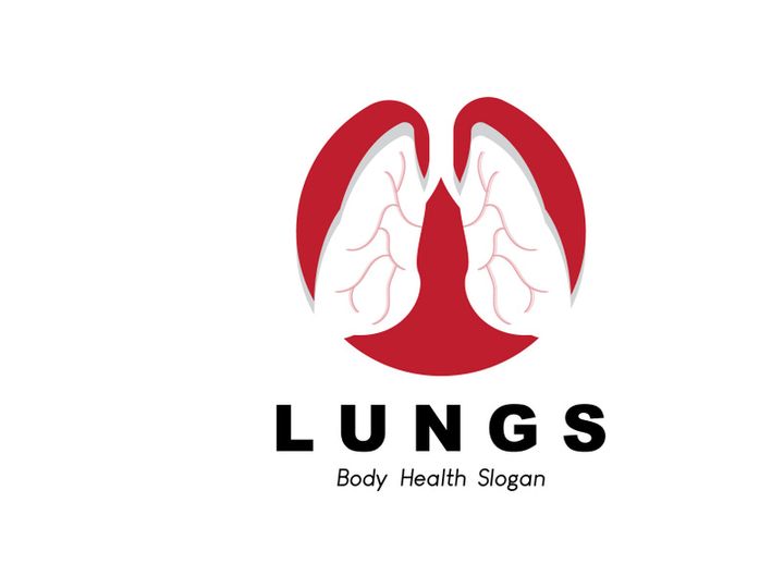 Lungs Logo Design, Body Organ Health Care Vector Illustration