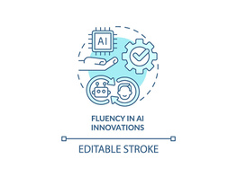 Fluency in AI innovations turquoise concept icon preview picture