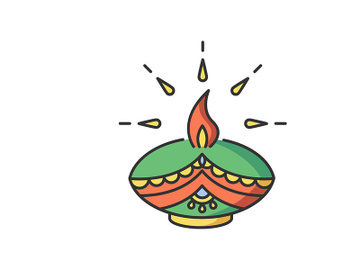 Diwali festival RGB color icon preview picture