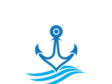Anchor logo icon boat ship marine navy design vector