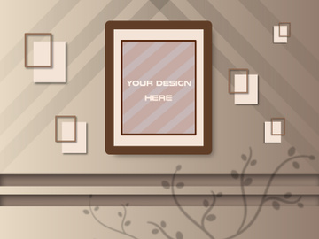 wall frame psd mockup preview picture