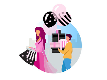 Shopping flat concept vector icon preview picture