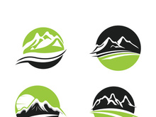 Mountain icon logo template vector illustration design