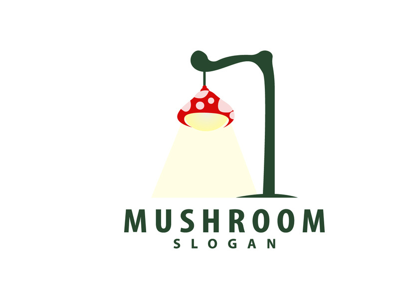 Mushroom Logo, Retro Minimalist Design