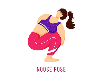 Noose pose flat vector illustration preview picture