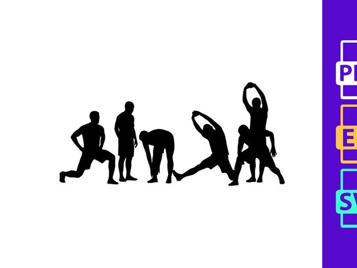Yoga poses in various stages and positions for flexibility and balance