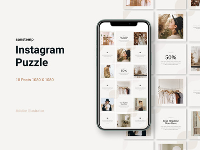 Instagram Puzzle Template