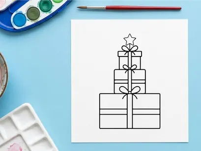 Stacked Christmas gift boxes with ribbons and bows for festive holiday celebration