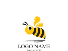 Bee logo vector icon illustration design