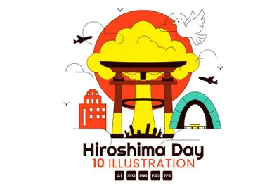 10 Hiroshima Day Vector Illustration preview picture