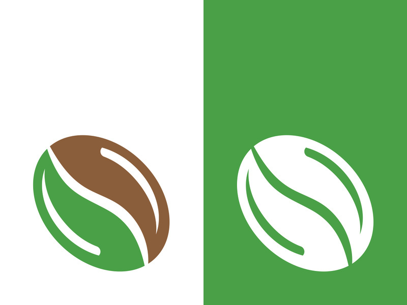 Coffee bean icon vector illustration template